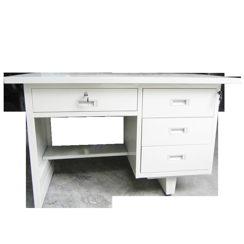 单人7斗铁皮办公桌1.2 铁质x书柜四斗办公台抽屉锁铁皮桌1.4电脑