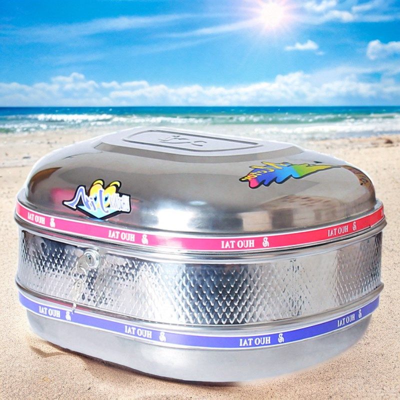 摩托车不锈钢尾箱踏板车后备箱特大号电动车工具箱带锁储物箱通用