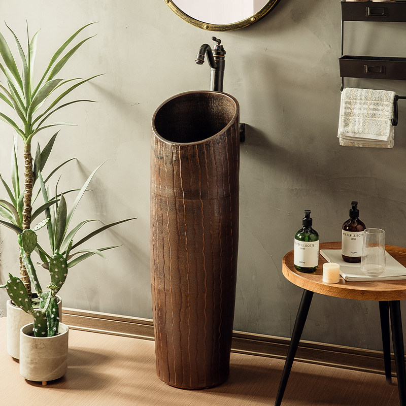 复古阳台院子水池洗手台盆一体落地式立柱洗脸简易户外柱盆庭院,家装主材,立柱盆,淘宝优惠券,粉丝福利购,淘宝优惠卷