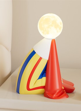 多巴胺网红艺术创意台灯摆件氛围A感小夜灯床头柜装饰乔迁生日礼