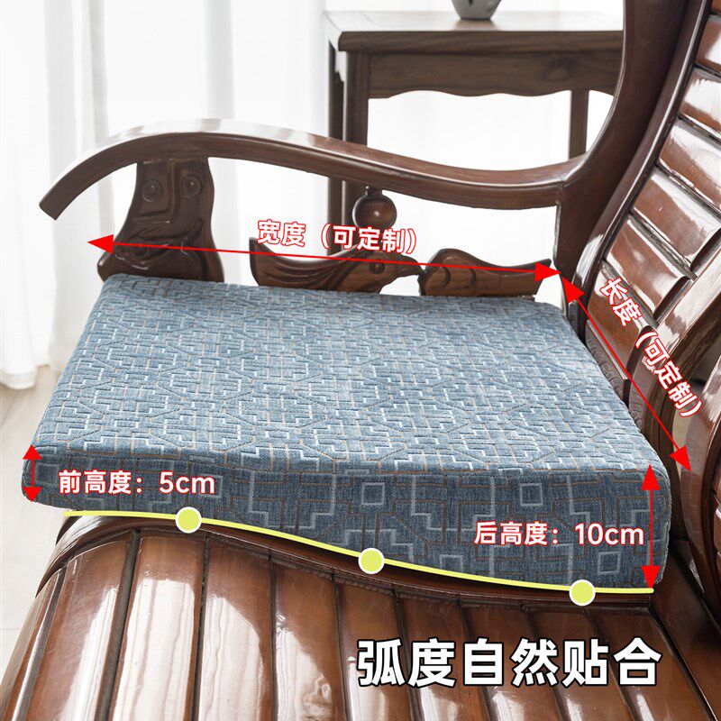 前高后低沙发坐垫老式红实木联邦椅座垫斜坡加厚弧形沙发海绵垫子