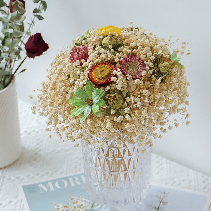 永生满天星玫瑰干花花束家居装饰摆D件ins网红罗兰摄影拍摄道具