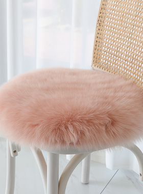 圆形羊毛椅垫方垫餐椅垫地毯垫凳子垫冬季羊毛垫靠垫皮毛一体卧室