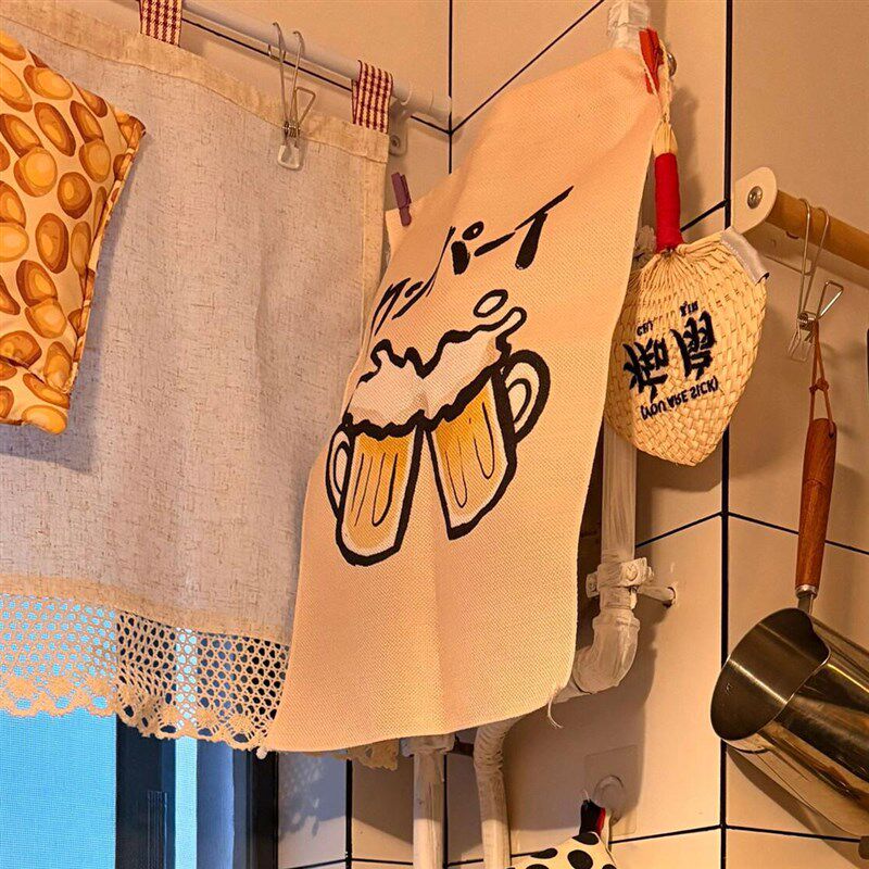 燃气热水器装饰遮挡罩免打孔魔术贴遮挡帘厨房燃气管道遮挡装饰