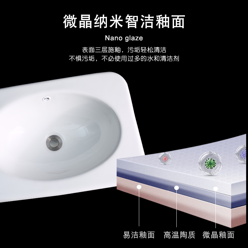 方形台中盆c陶瓷洗手盆台上盆家用半嵌入式单盆洗面盆卫生间洗脸