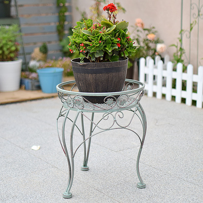 新款欧式户外铁艺花凳阳r台庭院防水大花盆架吊兰绿萝落地式置物