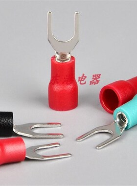 SV叉型端子预绝缘端子 oSV3.5-4  U型端头接线端子 SV3-4 黄铜