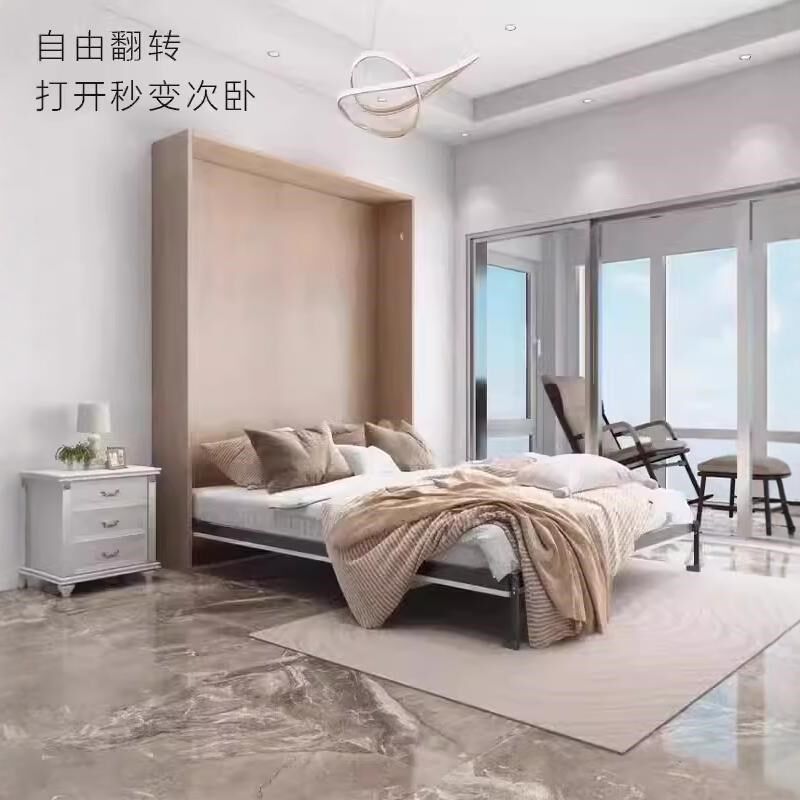 吉适隐形床墨菲折叠正翻侧翻隐y藏下翻壁床衣柜藏墙多功能五金配