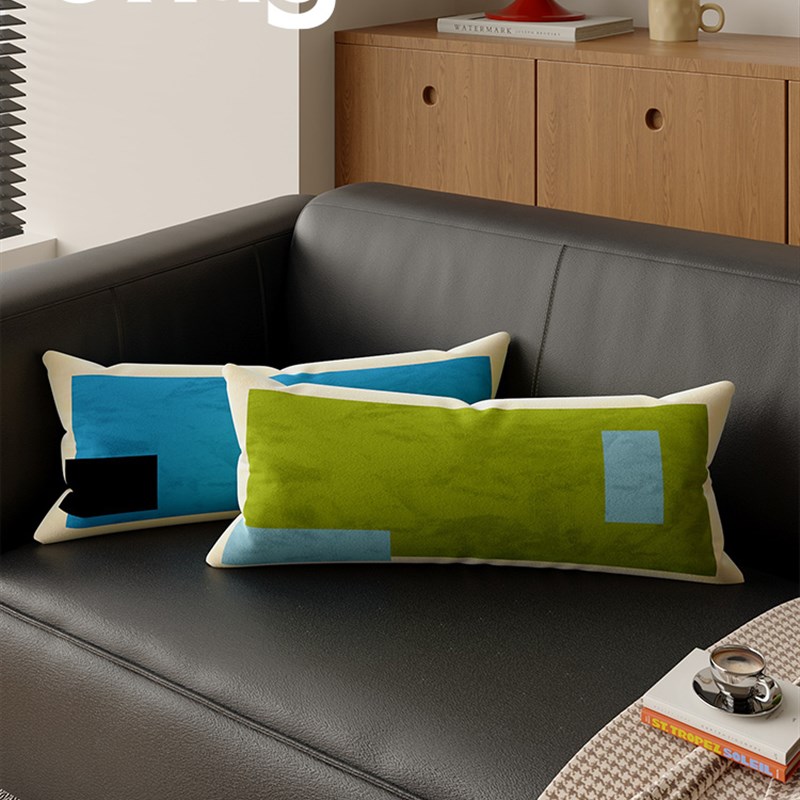 好的,青苔水平留下痕迹长枕头客y厅沙发多功能大气枕套腰枕头小睡