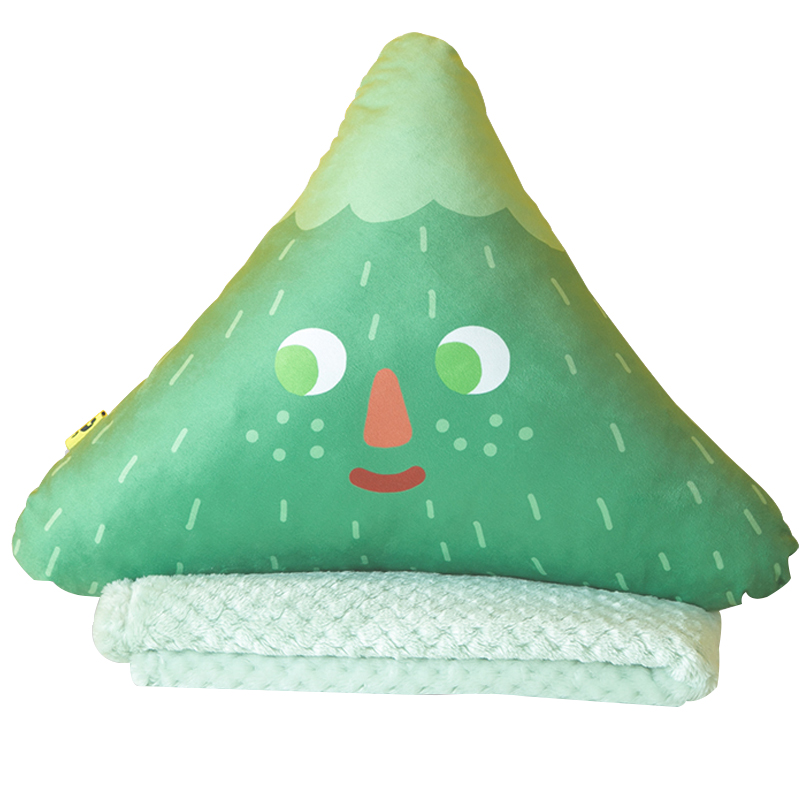 李尖尖抱枕被子两用汽车办公室靠枕空调被珊瑚绒T毛毯午睡毯多功