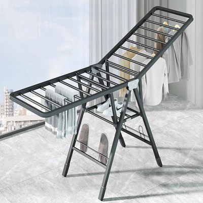 折叠晾衣架落地室内阳台家用铝合金晒衣H凉L衣架子可晒被子神器卧