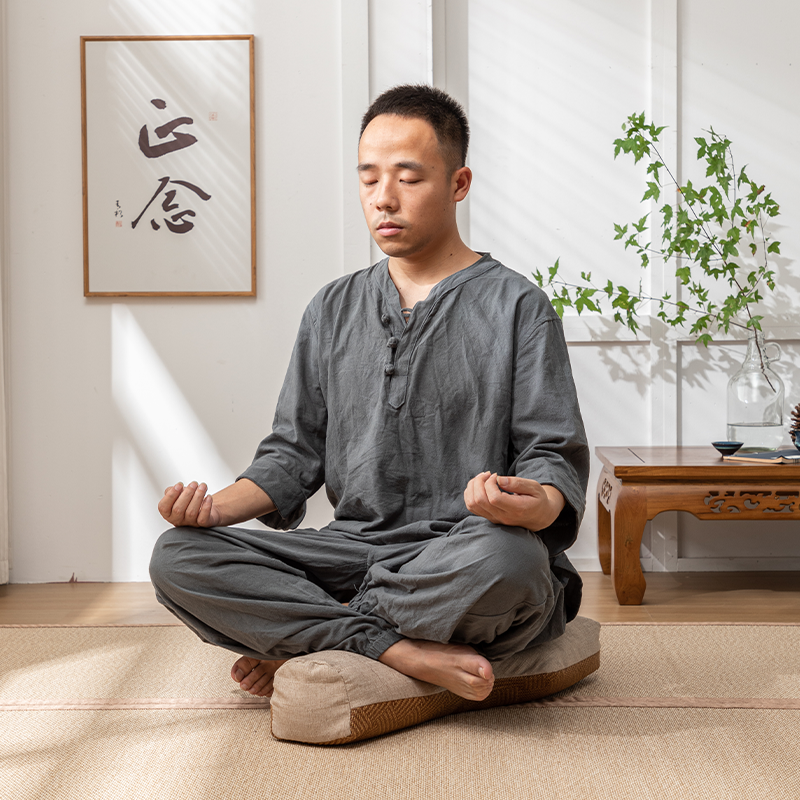 T型打坐垫双盘打坐丁字垫可拆卸双面透气荞麦禅修专用垫打坐蒲团