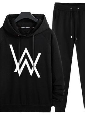 艾伦沃克嘉豪同款卫衣男连帽Alan Walker帽衫DJ学生拉链外套套装