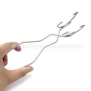 不锈钢四爪反弹坩埚钳石英熔金碗夹钳金银熔化融碗坩埚夹持弯嘴钳