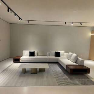 意式极简罗杰布艺沙发贵妃大平层意大利设计师客厅组合转角皮沙发