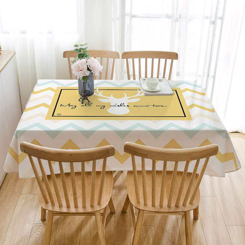 ins风现代简约桌布防水防油免洗茶几电视柜棉麻布艺长方形餐桌垫