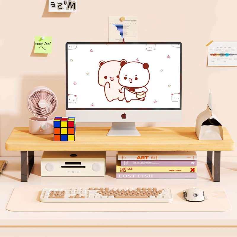 电脑显示器增高架实木笔记本整理架台式电脑屏幕办公室桌面置物架