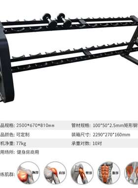 BONZEMON-商用家用健身房专用哑铃架子双层哑铃架哑铃固定支架托