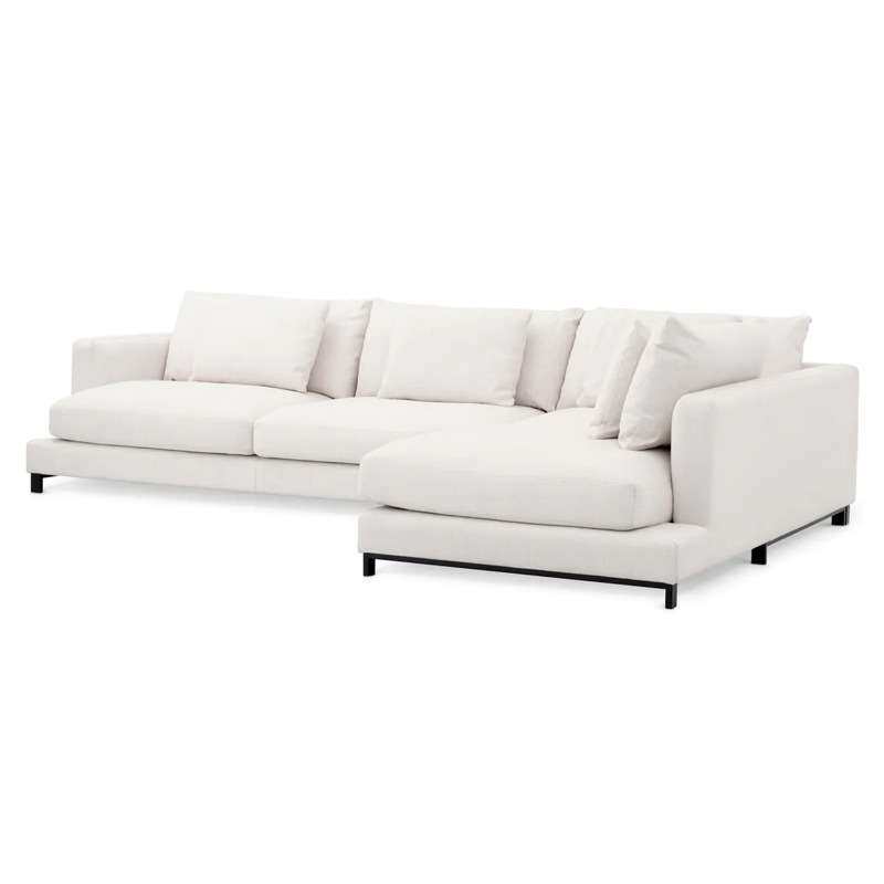 棉麻布艺沙发客厅转角贵妃位直排l型高脚高靠背可拆洗组合卧室