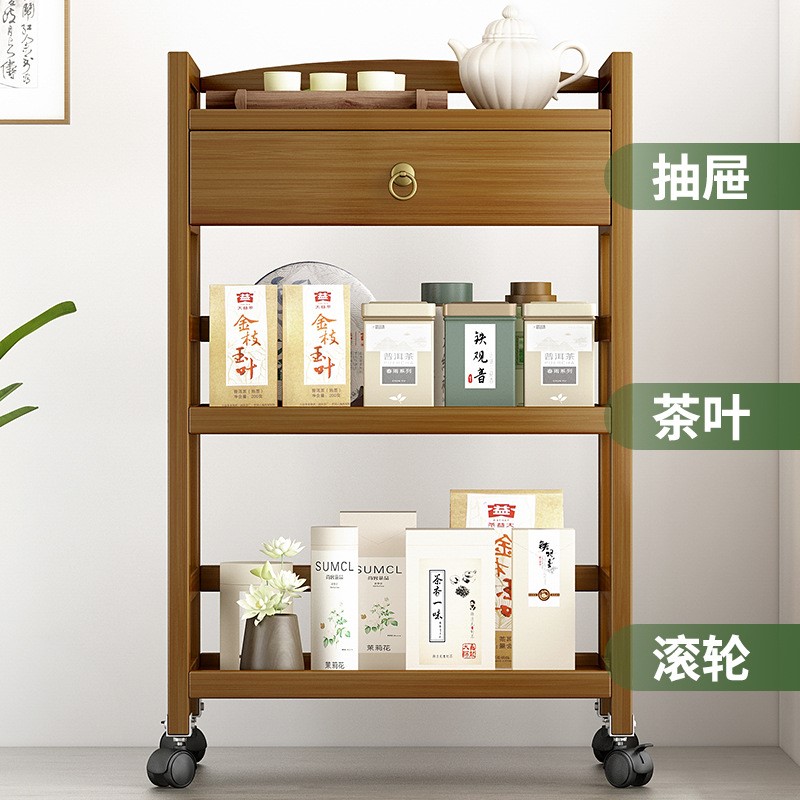 茶柜置物架客厅茶几收纳厨房桌板餐厅搁物架简易多层可移动茶水车