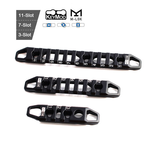 金属3/7/11槽导轨 Keymod&MLOK护木片 底座20mm导轨条夹具2种螺丝