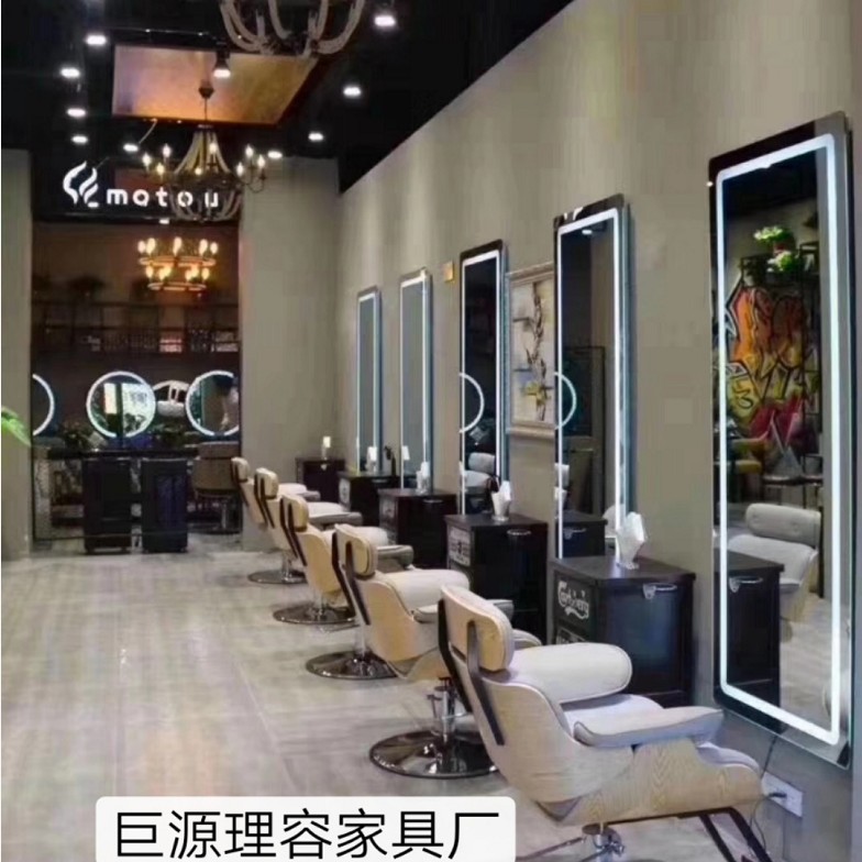 理发店专用网红带灯镜