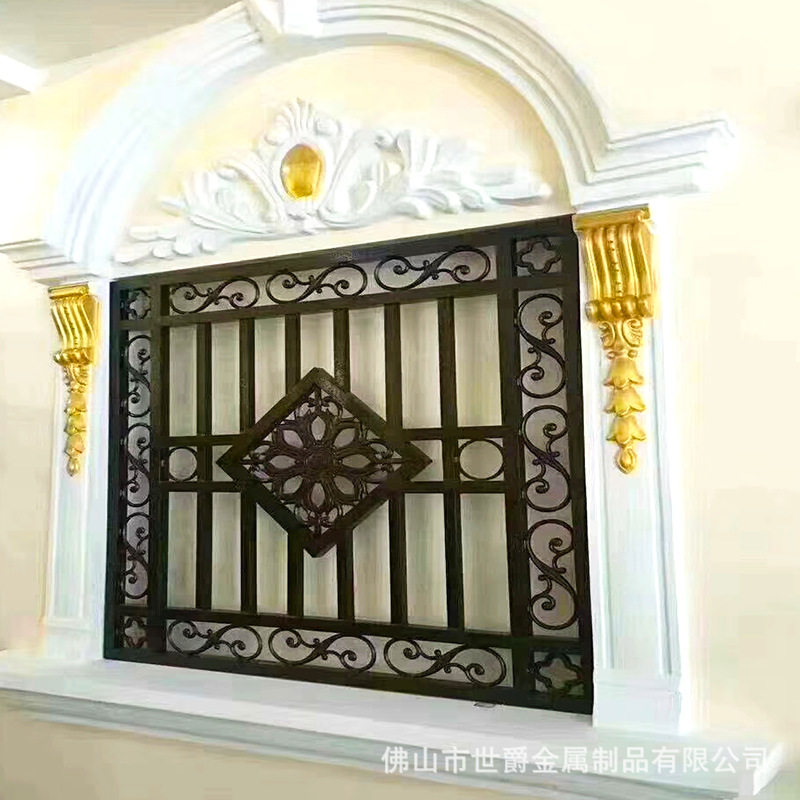 高档住宅别墅庭院欧式铝艺防盗窗 铝合金窗户窗花防盗网