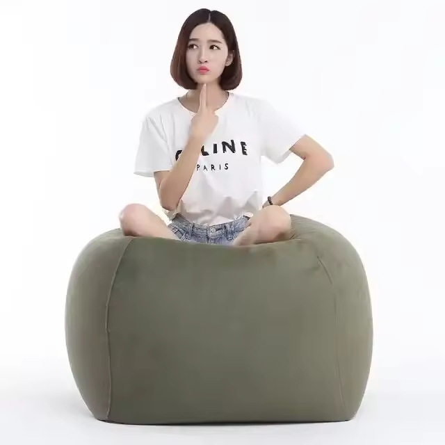 可爱懒人沙发 柔软豆袋卧室小沙发 拉环便携