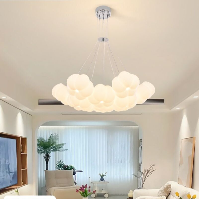 奶油风棉花客厅吊灯卧室灯现代简约设计师北欧创意云朵餐厅灯具