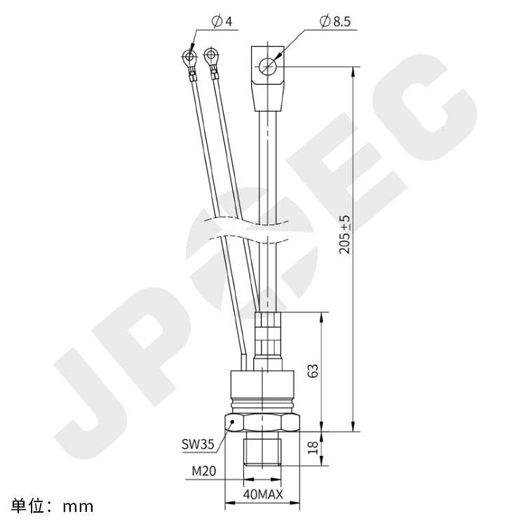 大功率螺栓形晶闸管可控硅KP200A1000V 3CT200A1000V上海奇亿JPEC