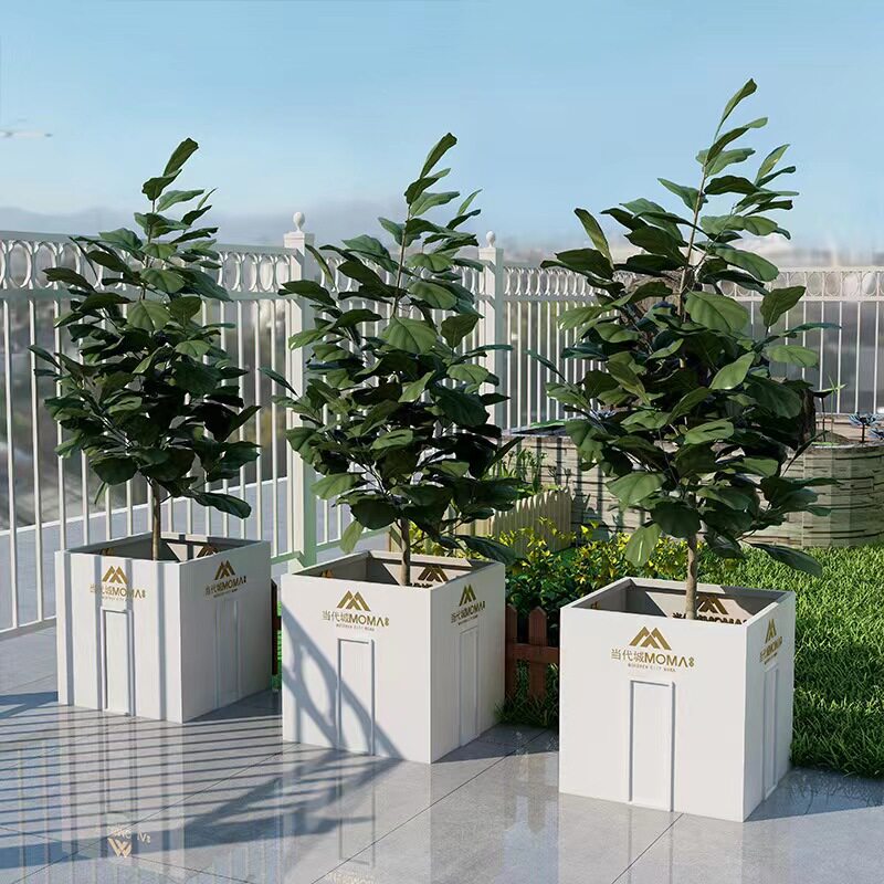 户外铝合金花箱庭院隔断围栏树箱种植箱室外爬藤架花坛花盆钵