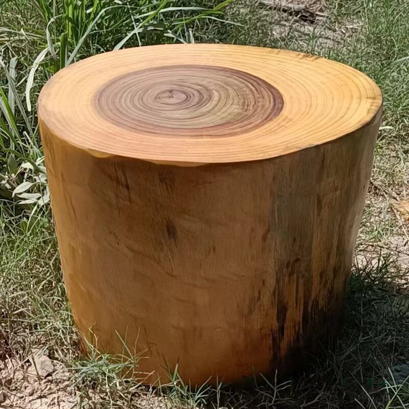 香樟实木树桩墩根雕茶几凳