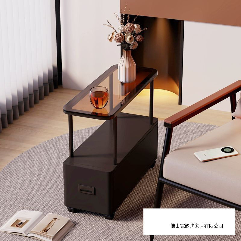 超窄边几小茶几轻奢夹缝收纳柜子小户型可移动桌子床头收纳储物柜