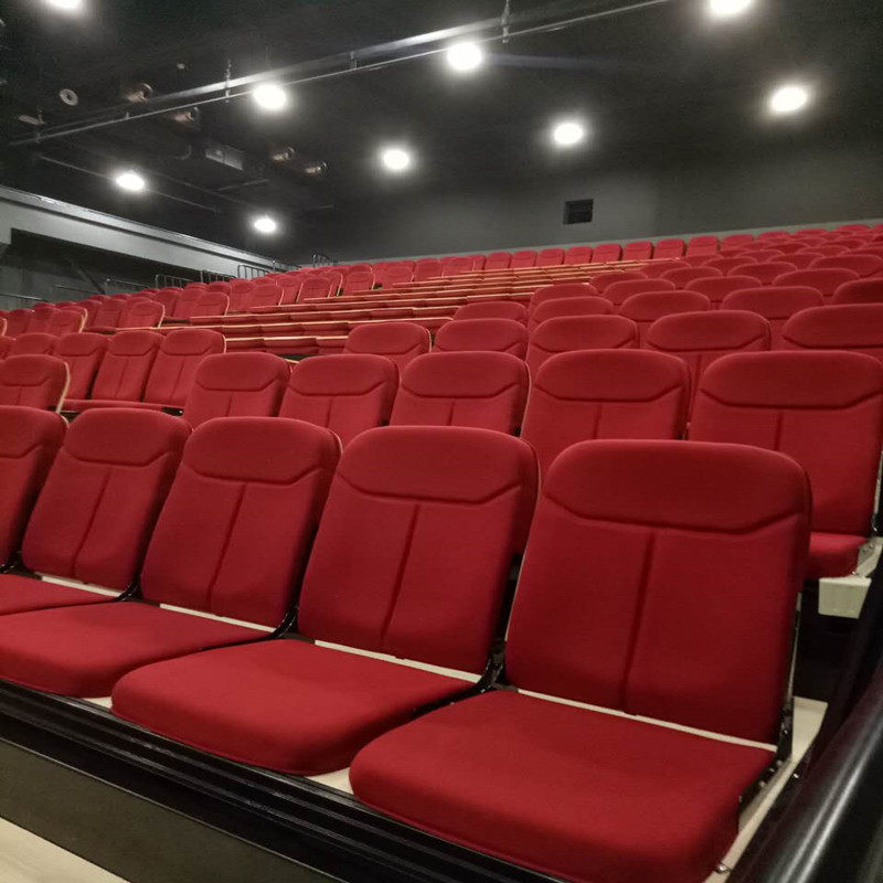 看台座椅电动伸缩看台前置式软包座椅活动看台体育馆场座椅演播厅