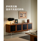 可纳隐隅边柜实木拼色复古简约客厅家用收纳设计师电视柜Z