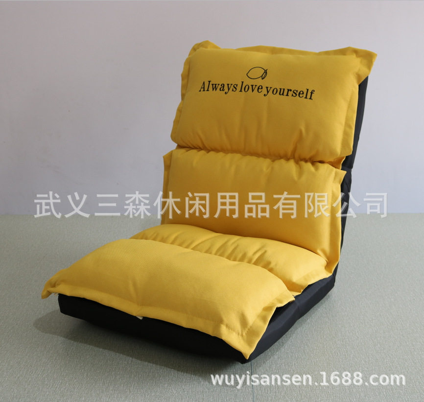 懒人沙发榻榻米折叠单人小飘窗床休闲沙发棉帆布可拆卸沙发