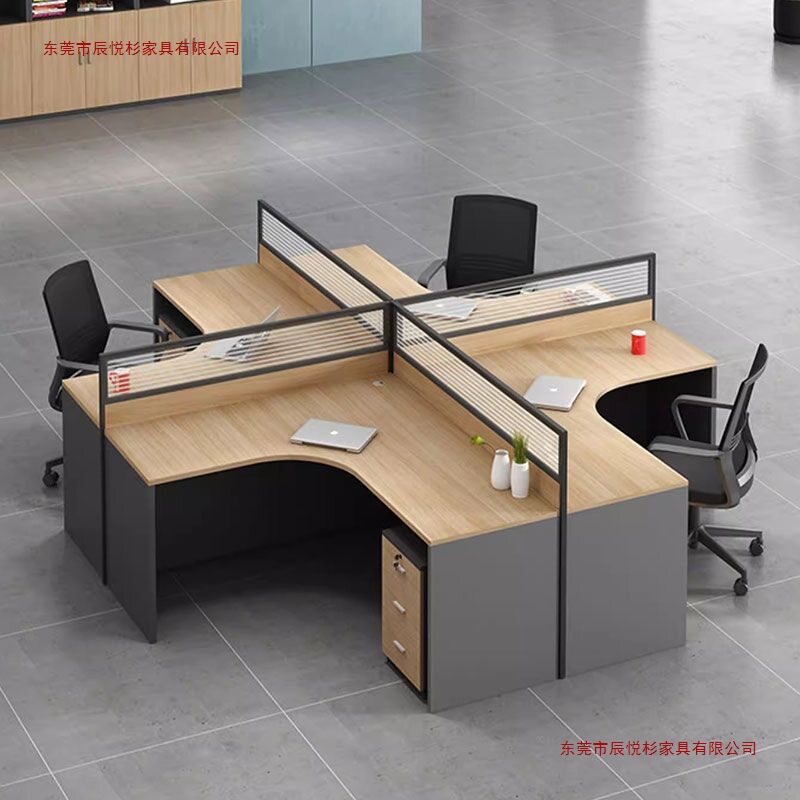 工位办公桌简约现代职员六4人位6卡座办公室家具四双员工桌椅组合
