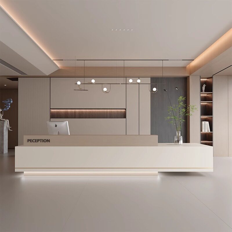 办公室前台收银台物业大厅前台饭店商用会所吧台桌公司酒店接待台