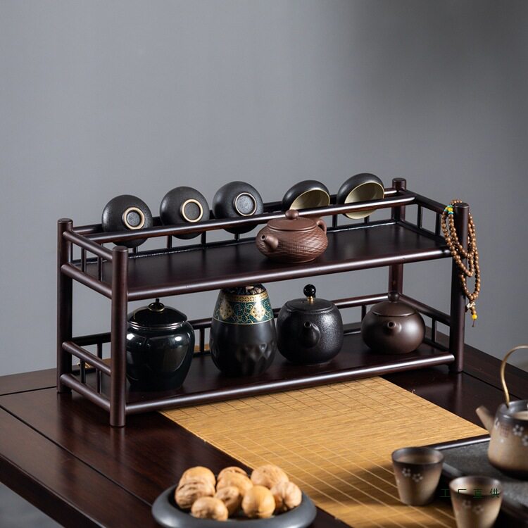 桌面博古架茶具紫砂壶收纳架