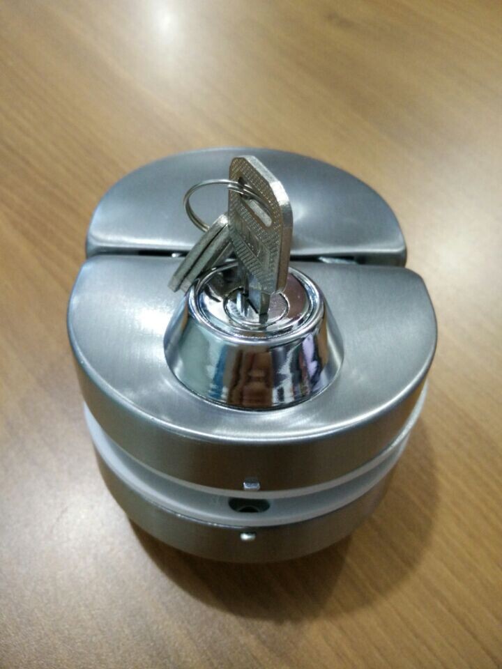金锁皇加厚半圆形玻璃门锁 双开门移门锁带保险玻璃门锁