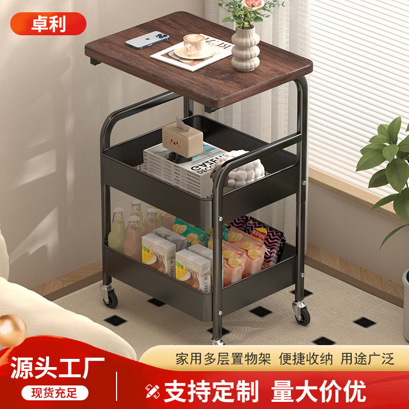 定制可移动小推车置物架客厅零食出租屋用床头柜桌面收纳推车架子