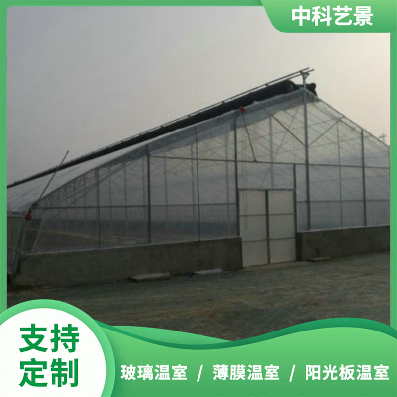 中科艺景厂家承建两面坡大棚瓜果蔬菜花卉种植架构稳定 薄膜大棚