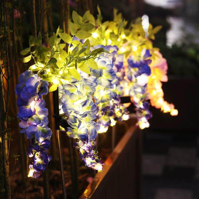 太阳能庭院灯户外防水景观花园别墅装饰地插草坪灯彷真紫藤萝花灯