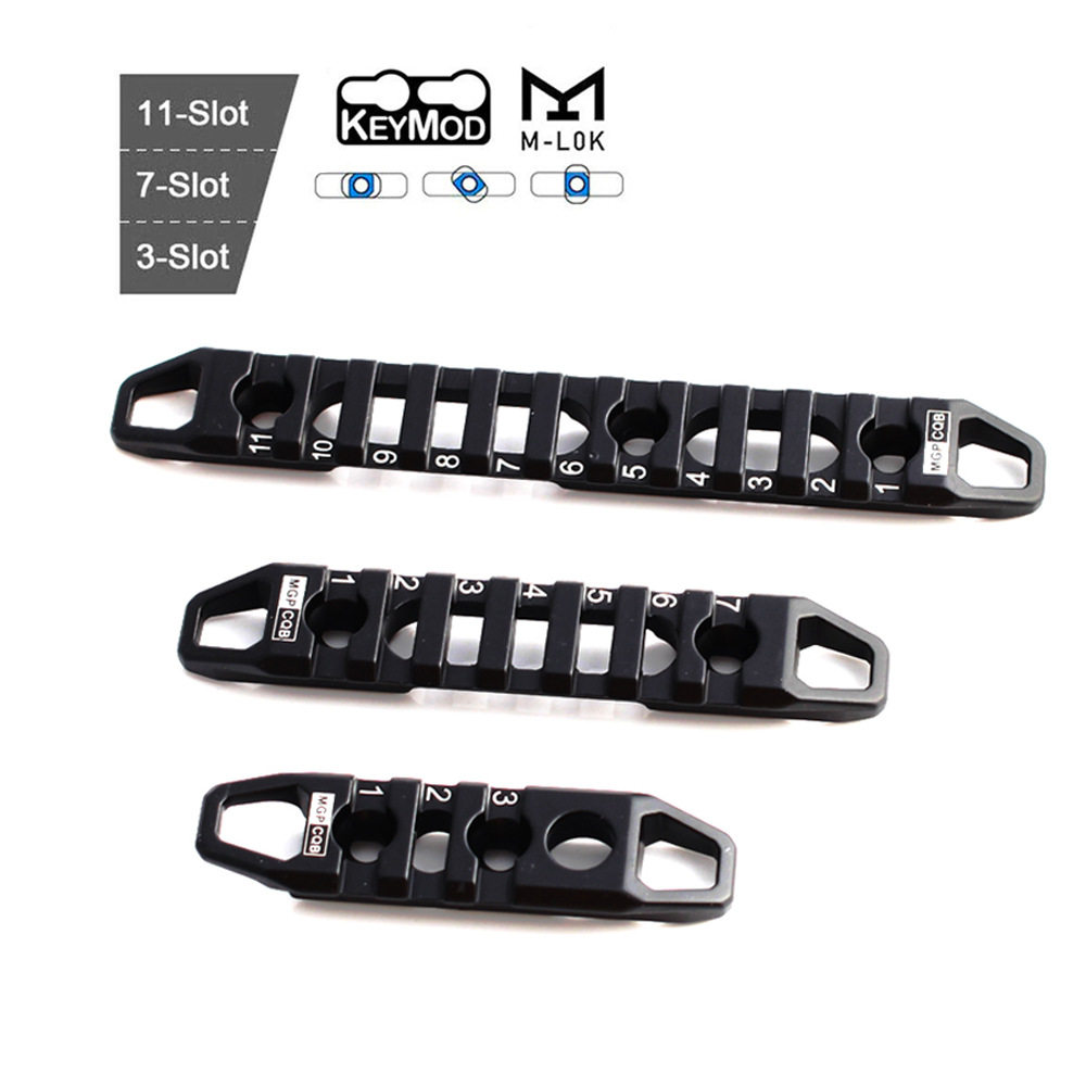 金属3/7/11槽导轨 Keymod&MLOK护木片 底座20mm导轨条夹具2种螺丝
