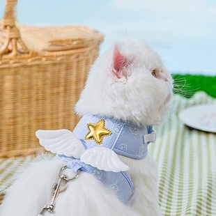 Chest Angel Leash Pet Lea Outing 极速Cats Strap Dog Wing Off