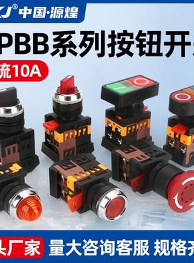 适配APBB双位按钮椭圆双键带灯平牛蘑菇头急停带钥匙马克旋钮LED