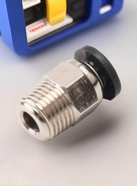 适配3D打印机通孔 PC4-M8/54-01螺纹直通 快插接头通孔铜镀镍快速