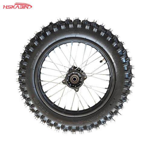 越野摩托车小高赛阿波罗90/100-14寸内外轮胎1.85X14寸铁轮毂总成