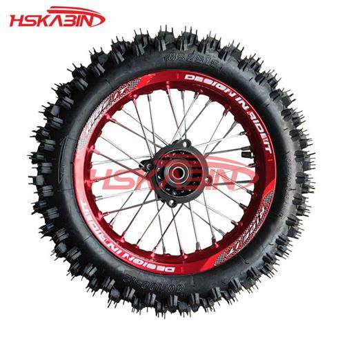 越野摩托车12寸14寸铝合金轮毂60/100-14和80/100-12轮胎贴花轮子