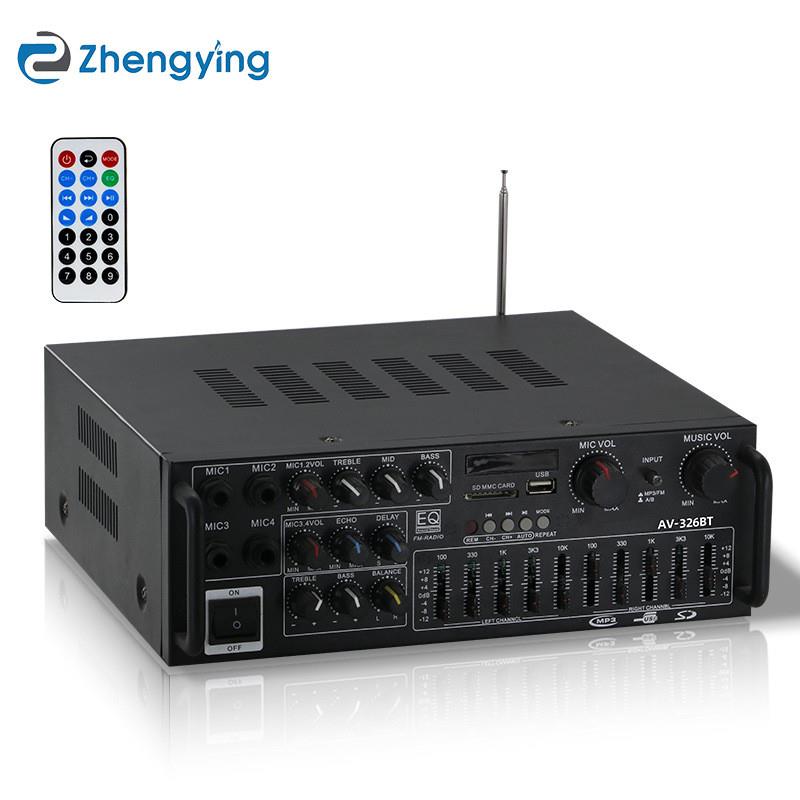适配大功率家用功放机12V/220V蓝牙EQ均衡器车载户外K歌两用功放